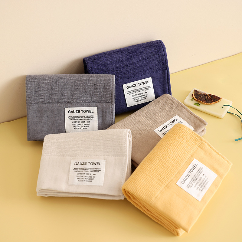 Home Textiles Face Towel - 2/5Pcs Cotton Bath Towels Set Plain
