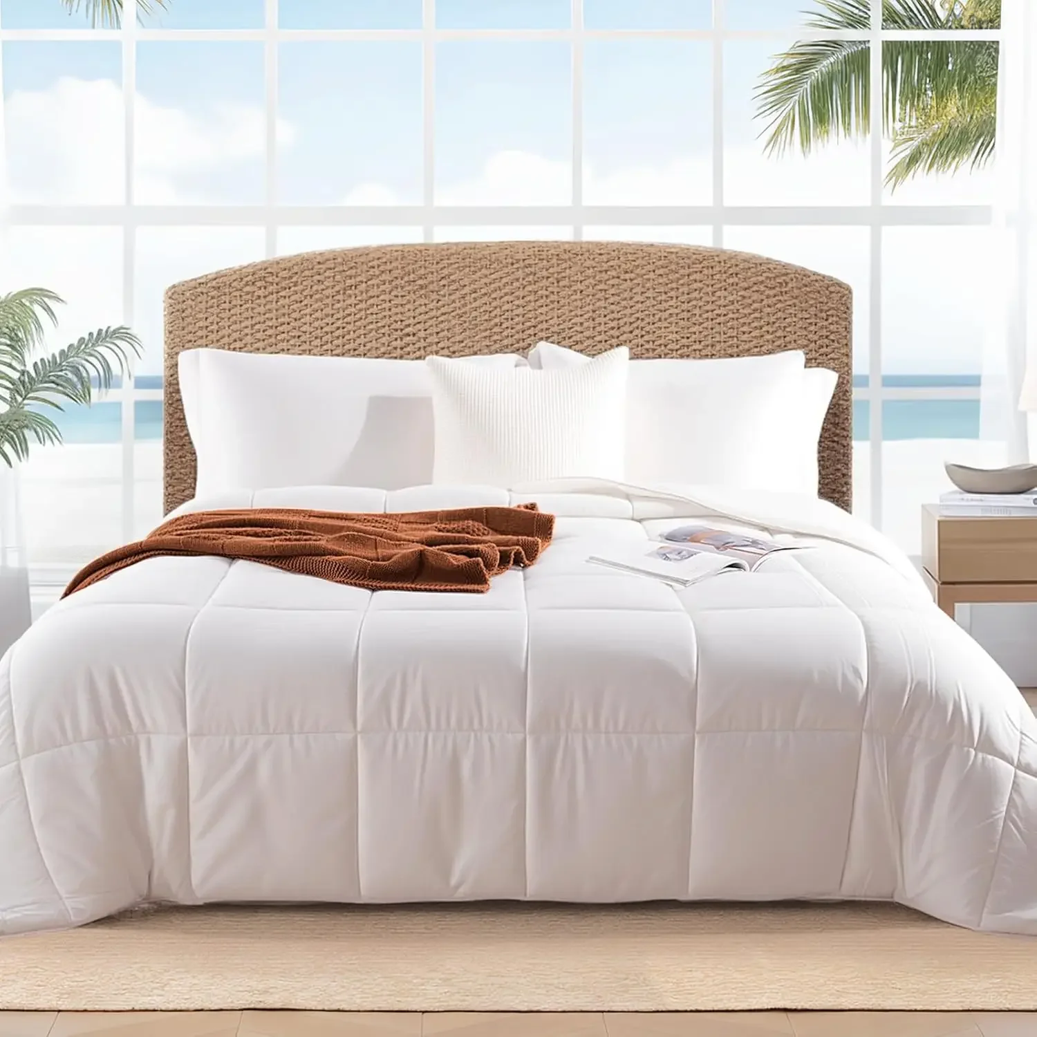 Duvet Insert White - Viscose from Bamboo Comforter King, Cooling