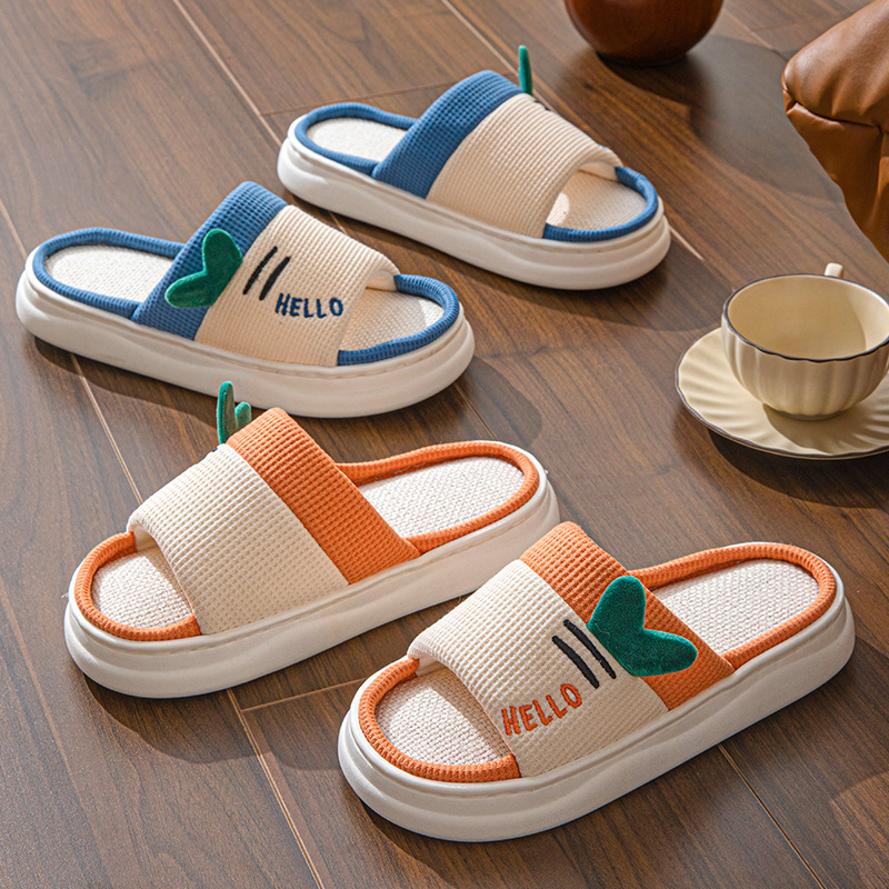Home And Textiles - New Style Linen Slippers for Women