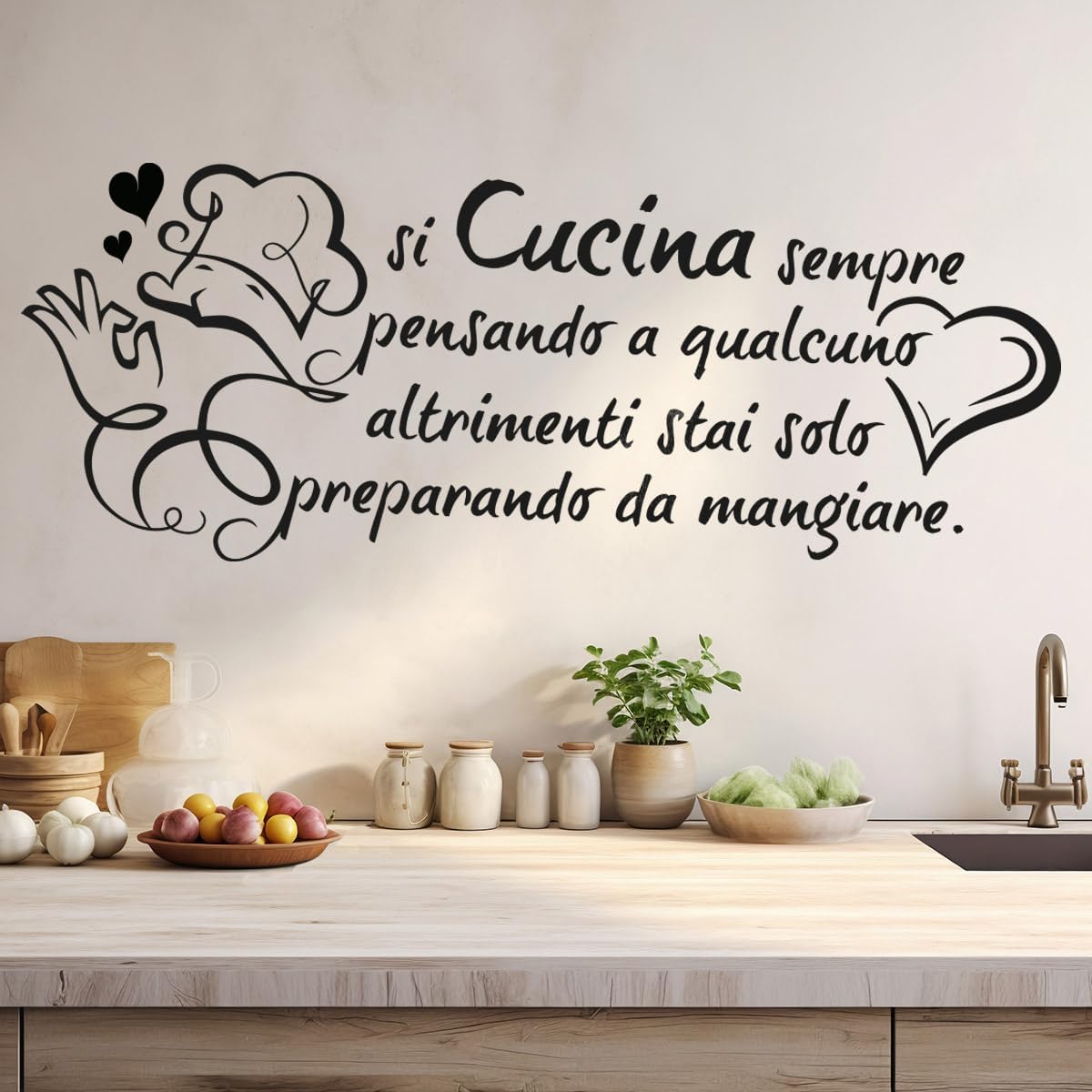 Home Textiles France - French Italian Kitchen Cook Love Quote