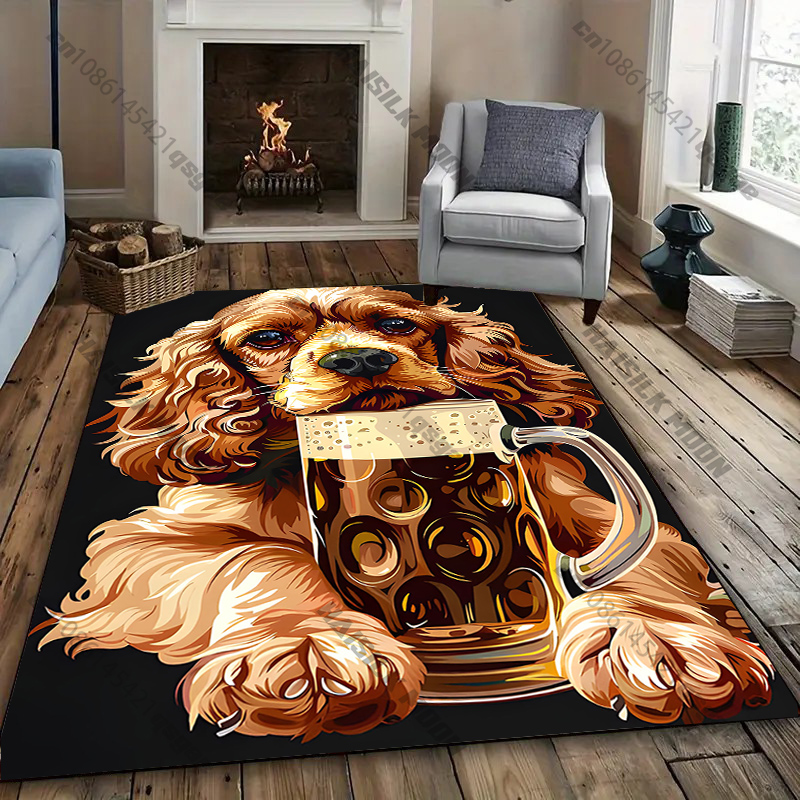 Home Textiles Luxury - Dog-Themed Decorative Carpet Design living room