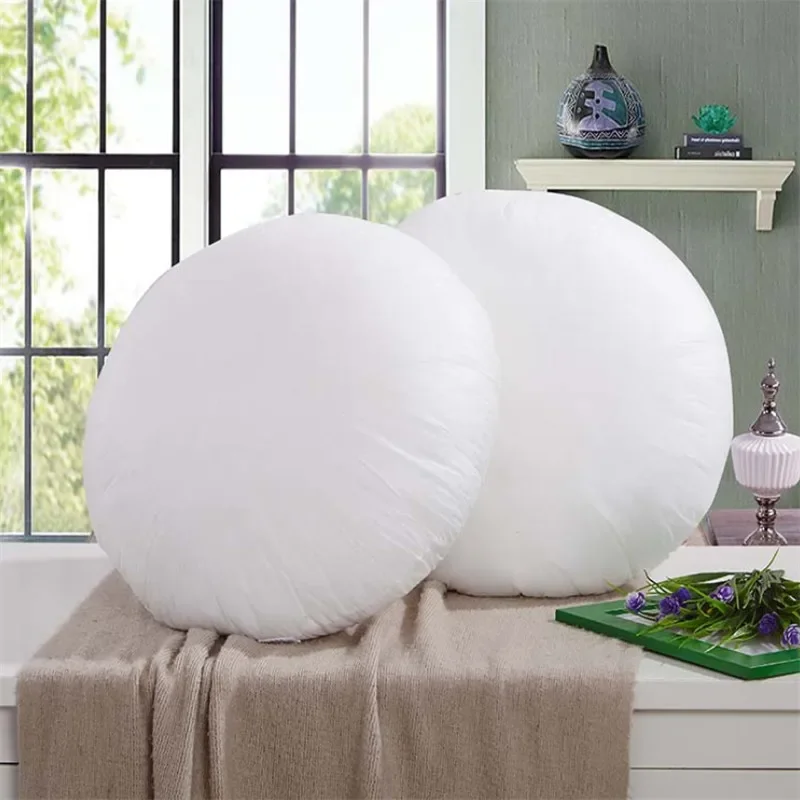 Floor Cushion Pouf - 45/50/55cm Round White Cushion Pillow Interior