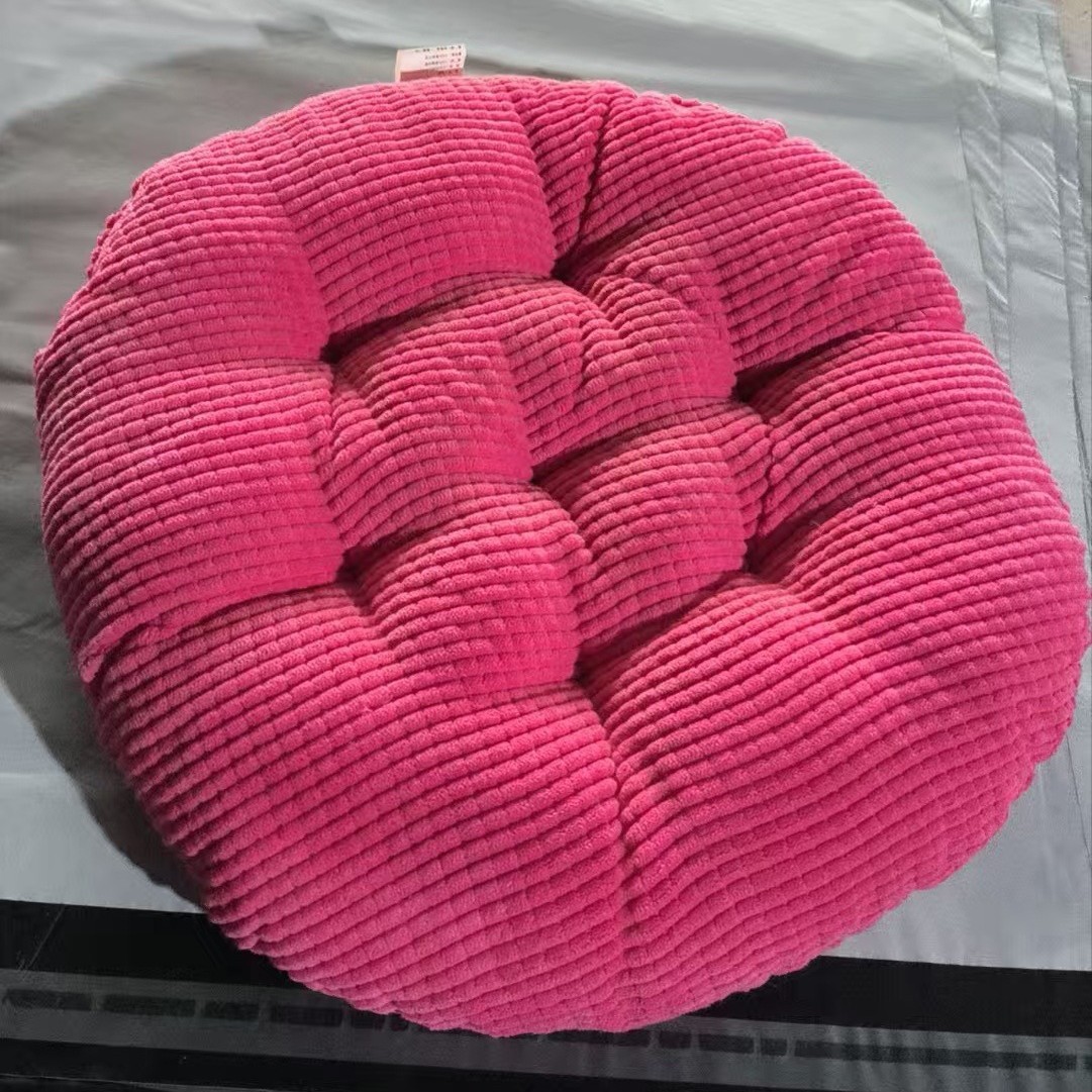 Round Thick Corduroy Chair Cus - Floor Cushion Pouf ulasan dan harga