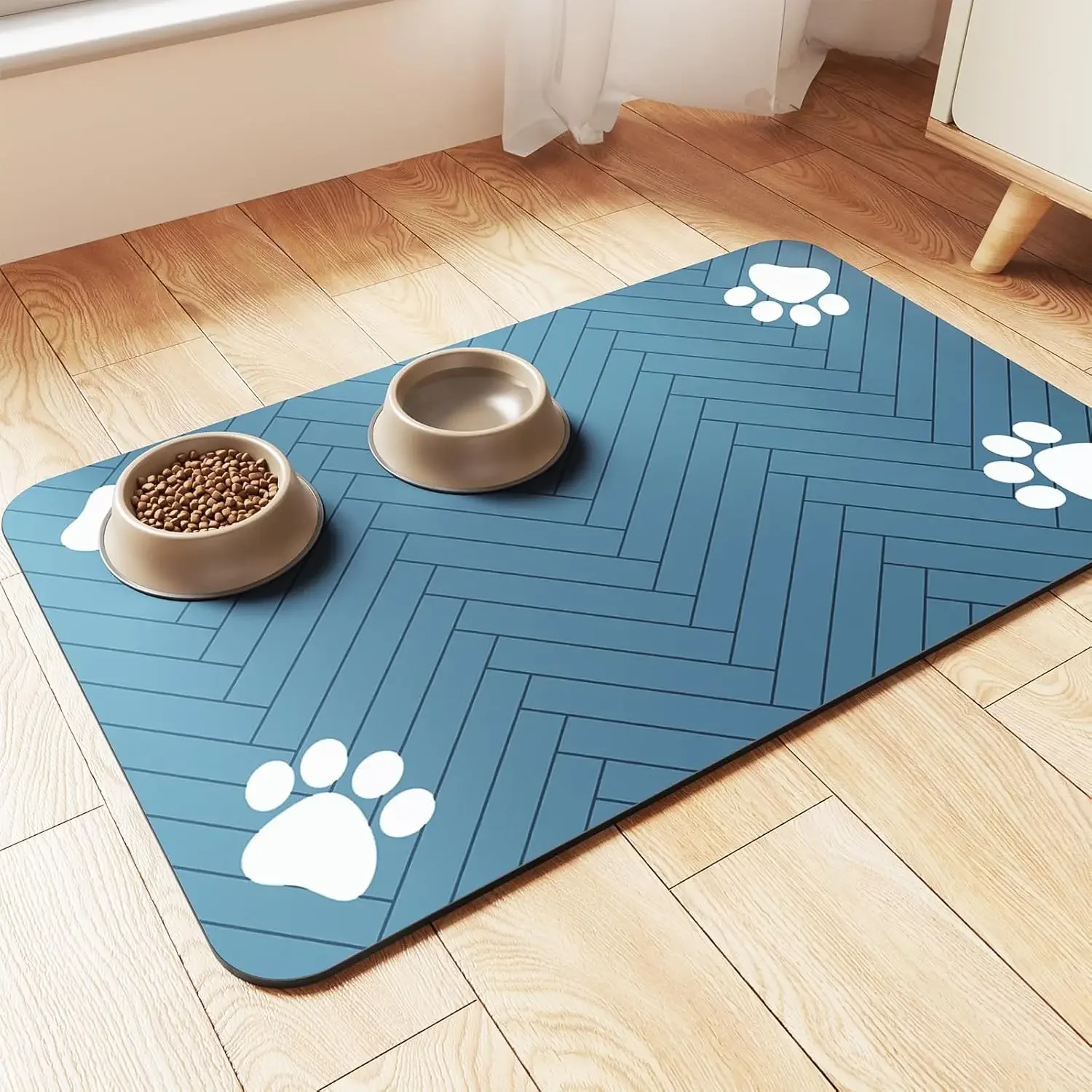 Pet Placemat Dog Food Bowl Mat - Mattress Protector Waterproof ulasan dan harga