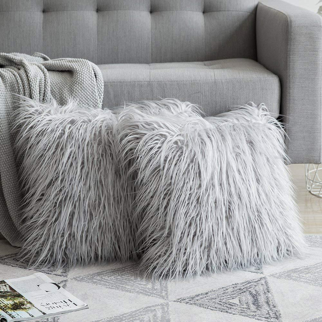 Soft Long Fur Fluffy Sofa Pill - Home Textiles Luxury ulasan dan harga