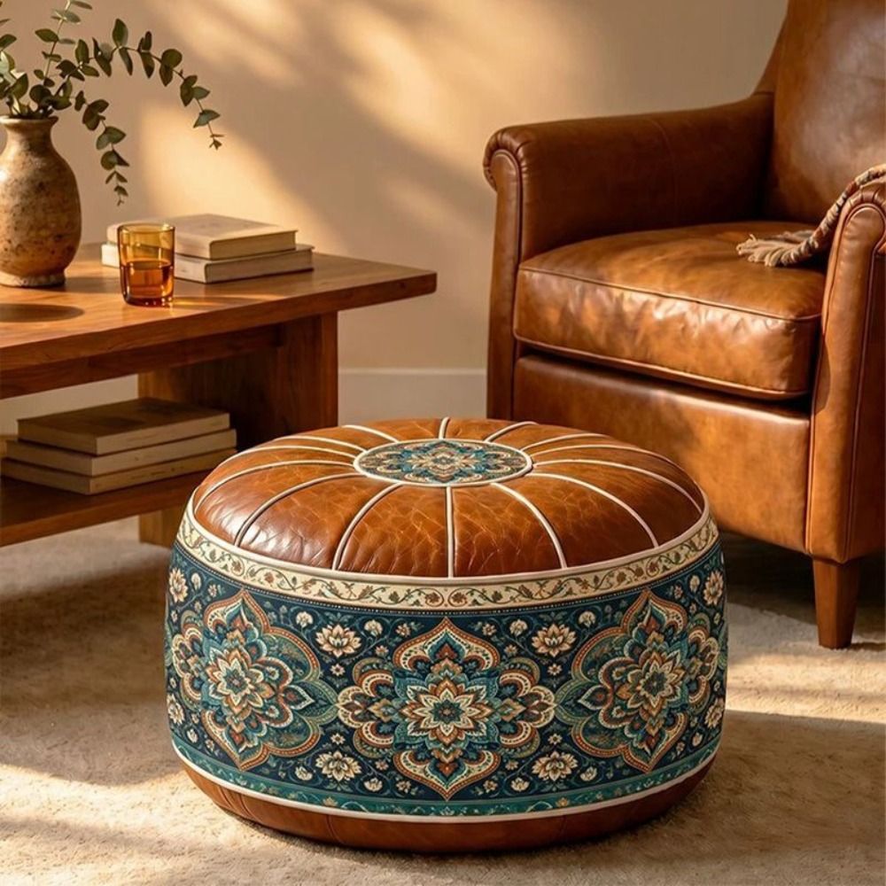 PU Leather Fillable Ottoman Po - Floor Cushion Pouf ulasan dan harga
