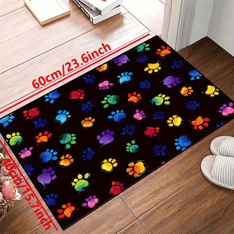 1pc Vibrant Dog Paw Print Area - Home Textiles Designer ulasan dan harga