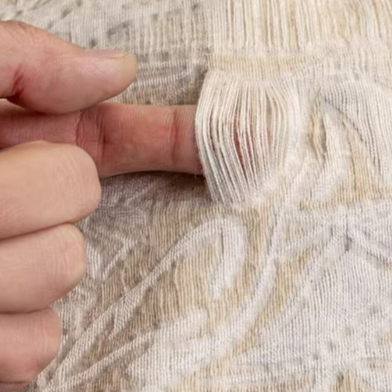 Beige Linen Jacquard Fabric Fl - Home Textiles Designer ulasan dan harga