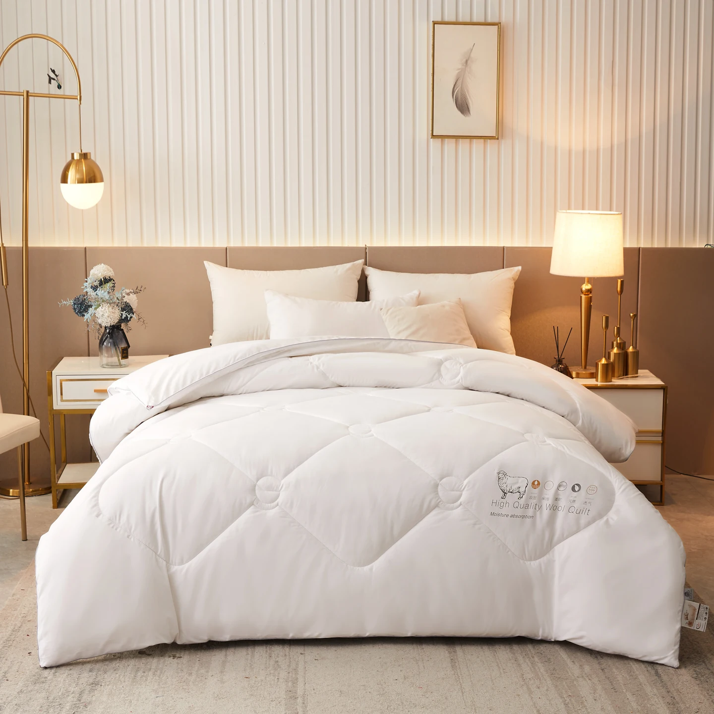 Luxury 100% Wool Quilt Core Au - Duvet Insert White ulasan dan harga