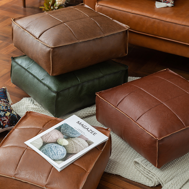 Moroccan PU Leather Pouf Floor - Floor Cushion Pouf ulasan dan harga