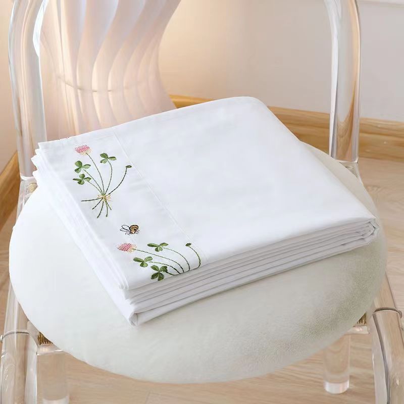 Pure White Bedding Sheet Flora - Home Textiles Luxury ulasan dan harga