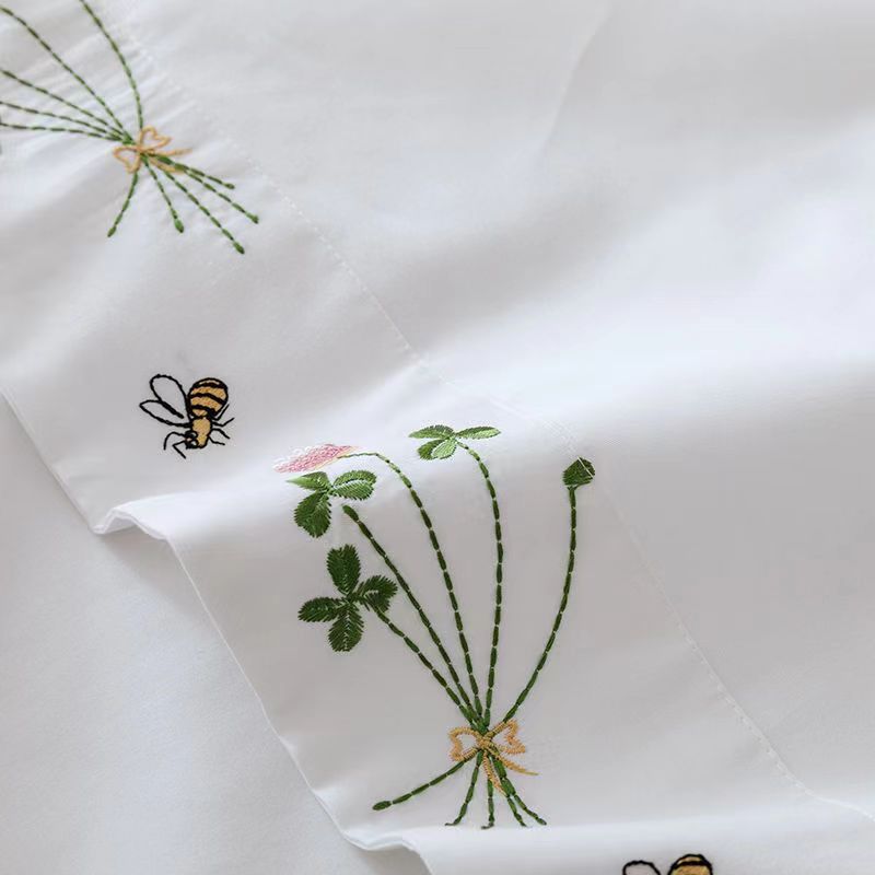 Pure White Bedding Sheet Flora - Home Textiles Luxury ulasan dan harga