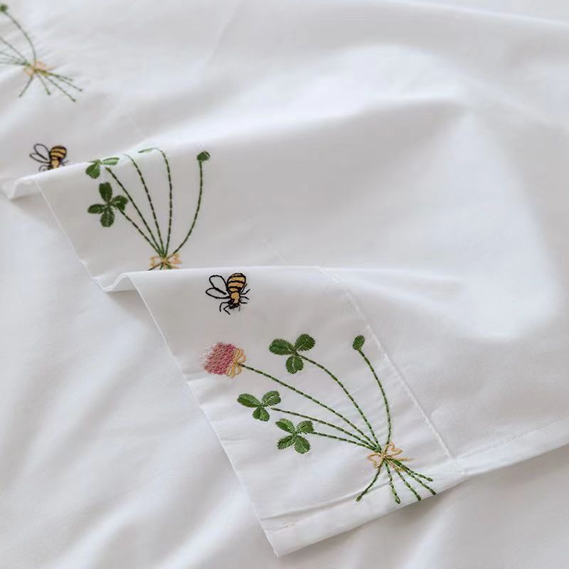 Pure White Bedding Sheet Flora - Home Textiles Luxury ulasan dan harga