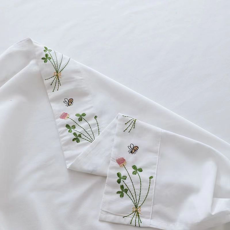Pure White Bedding Sheet Flora - Home Textiles Luxury ulasan dan harga