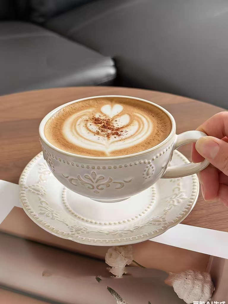 French Retro Relief Flower Cup - Home Textiles France ulasan dan harga