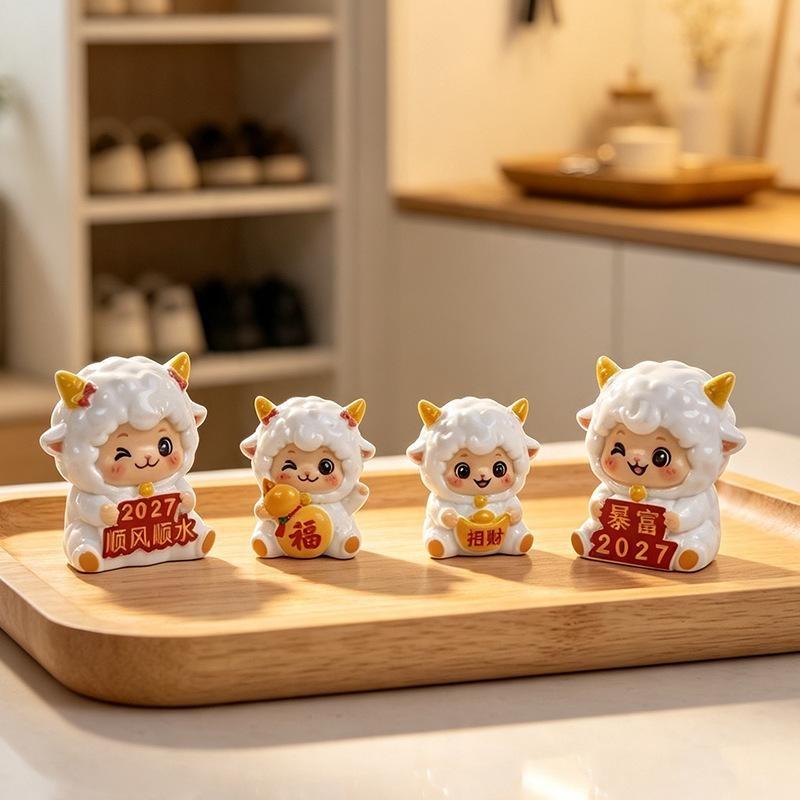Cute Lucky Sheep Figurines 202 - Home Textiles Designer ulasan dan harga