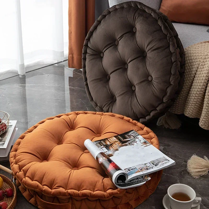 60x60cm Nordic Plain Velvet Ta - Floor Cushion Pouf ulasan dan harga