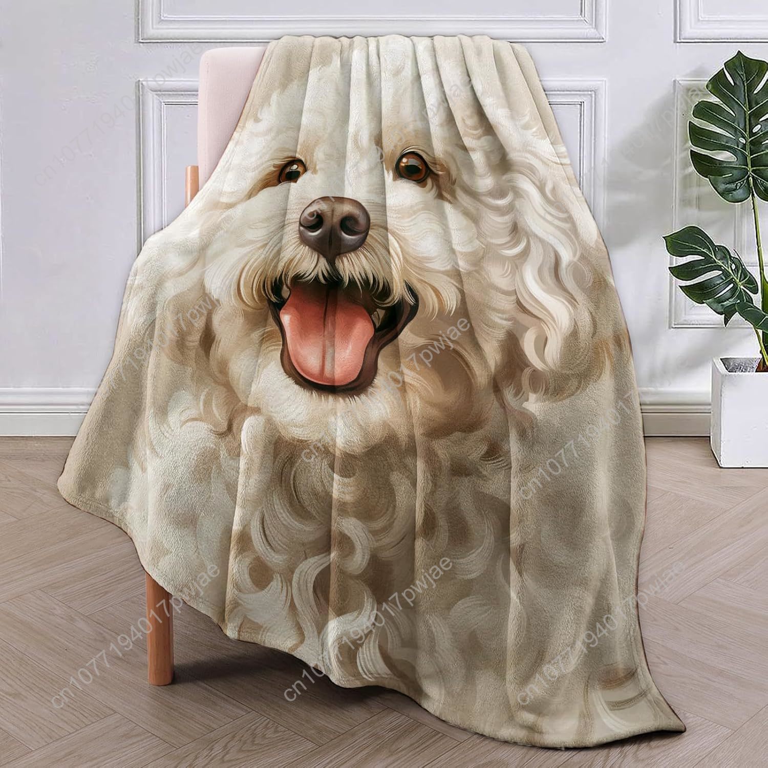 Joyful Poodle Portrait Blanket - Home And Textiles ulasan dan harga