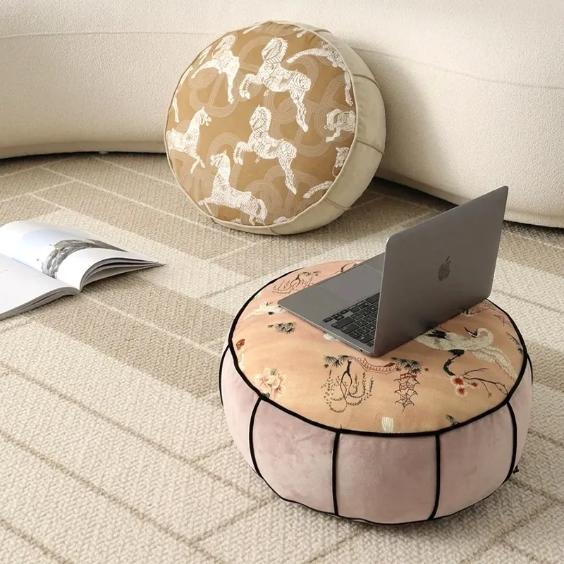 Round Chinese Style Floor Pouf - Floor Cushion Pouf ulasan dan harga