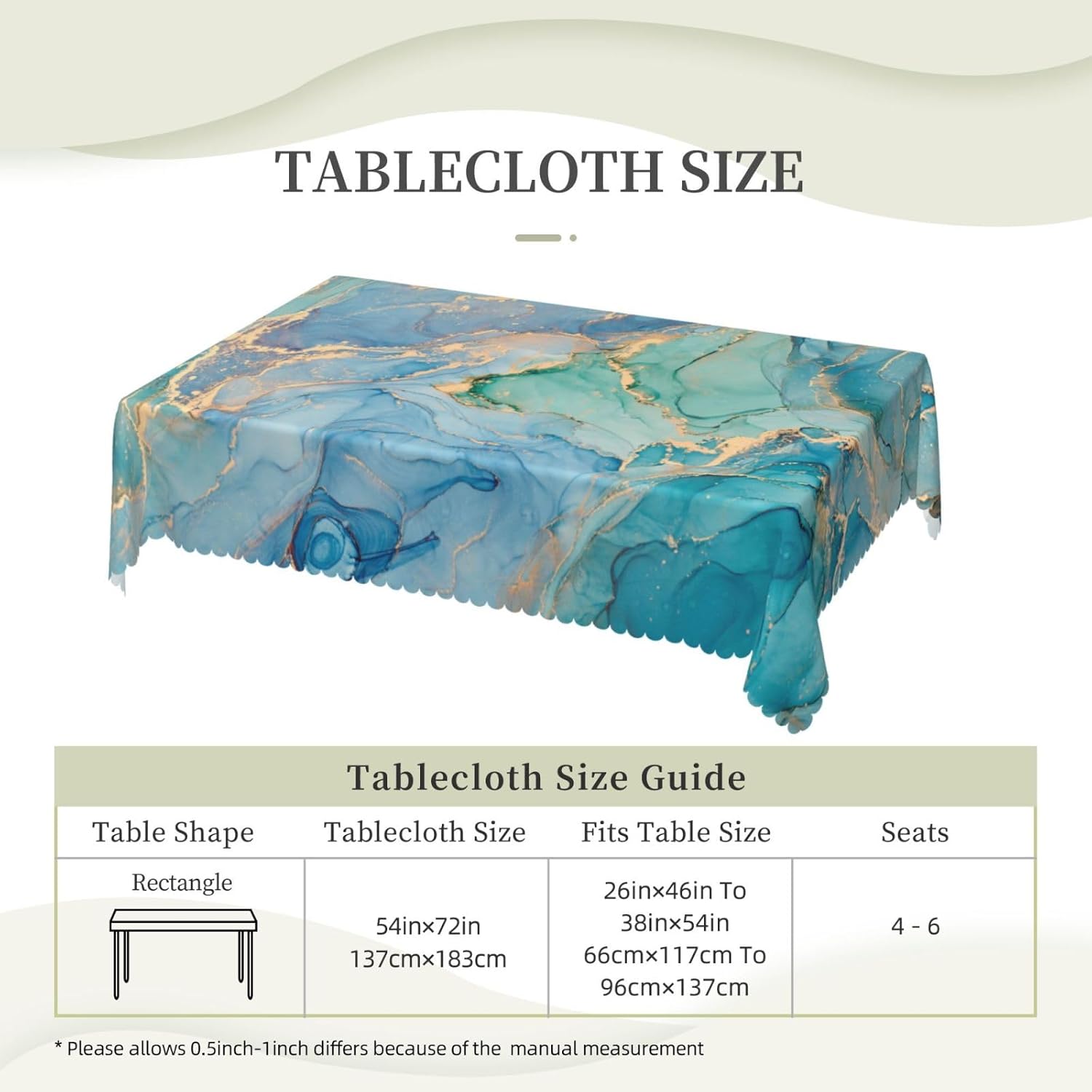 Luxury Teal Marble Fluid Table - Home Textiles Premium ulasan dan harga